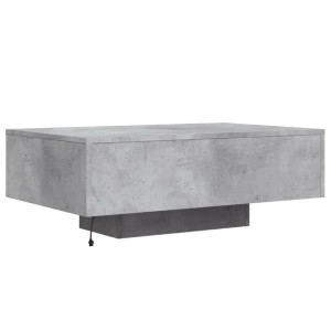 Moderner, grauer Couchtisch mit LED-Beleuchtung, 85x55x31 cm, passend für jedes Wohnzimmer.