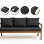 Setgarden Bankkissen-Set anthrazit für 3-Sitzer Gartenbank, 160x60 cm + 3 Rückenkissen.