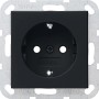 Gira Schutzkontakt-Steckdoseneinsatz System 55, schwarz, für Elektroinstallation.