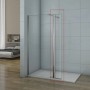 Duschparadies Glas Flipper 40x200cm für Walk-in Dusche, verchromtes Wandprofil.