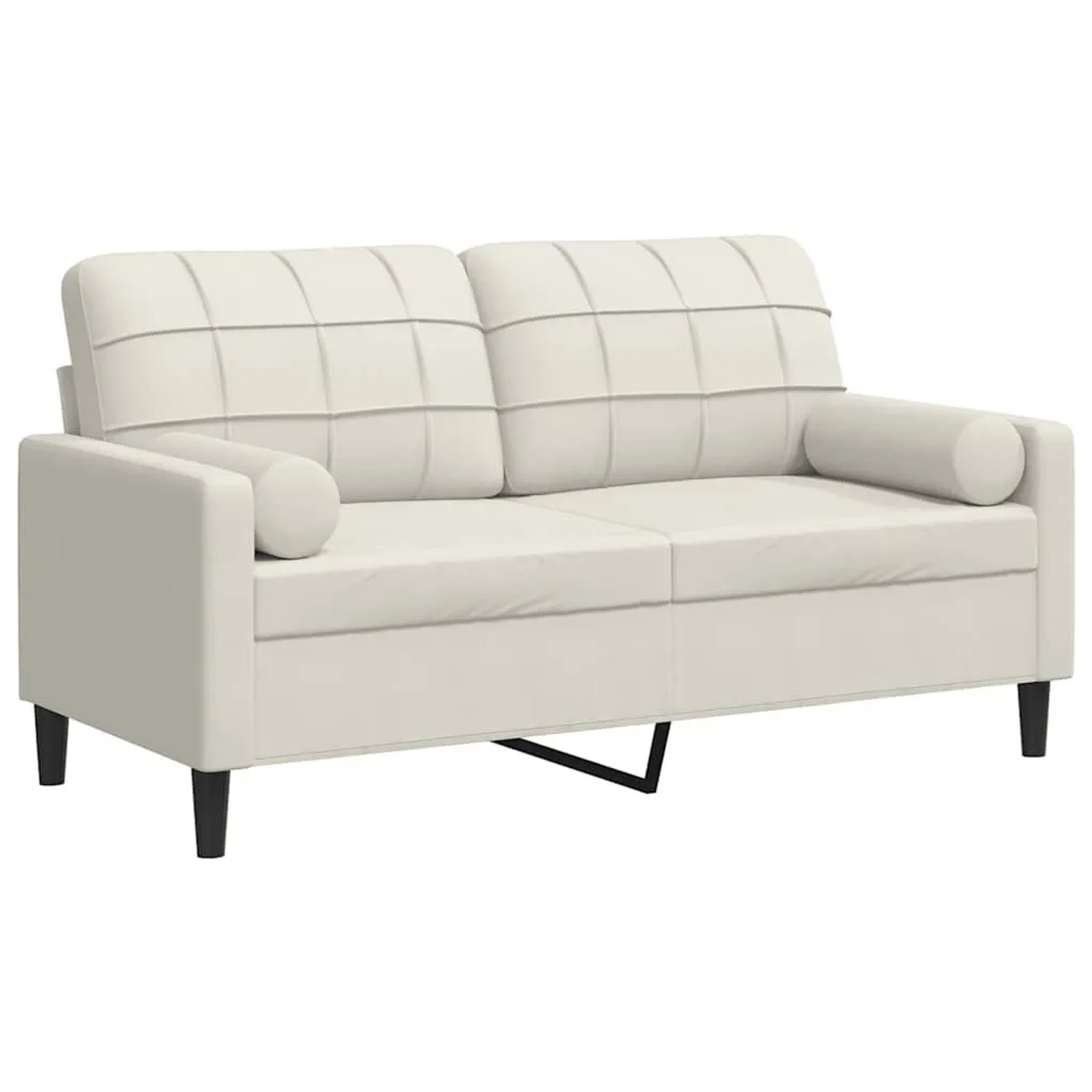 vidaXL 2-Sitzer-Sofa mit Zierkissen Creme 140 cm Samt 3278227 günstig online kaufen