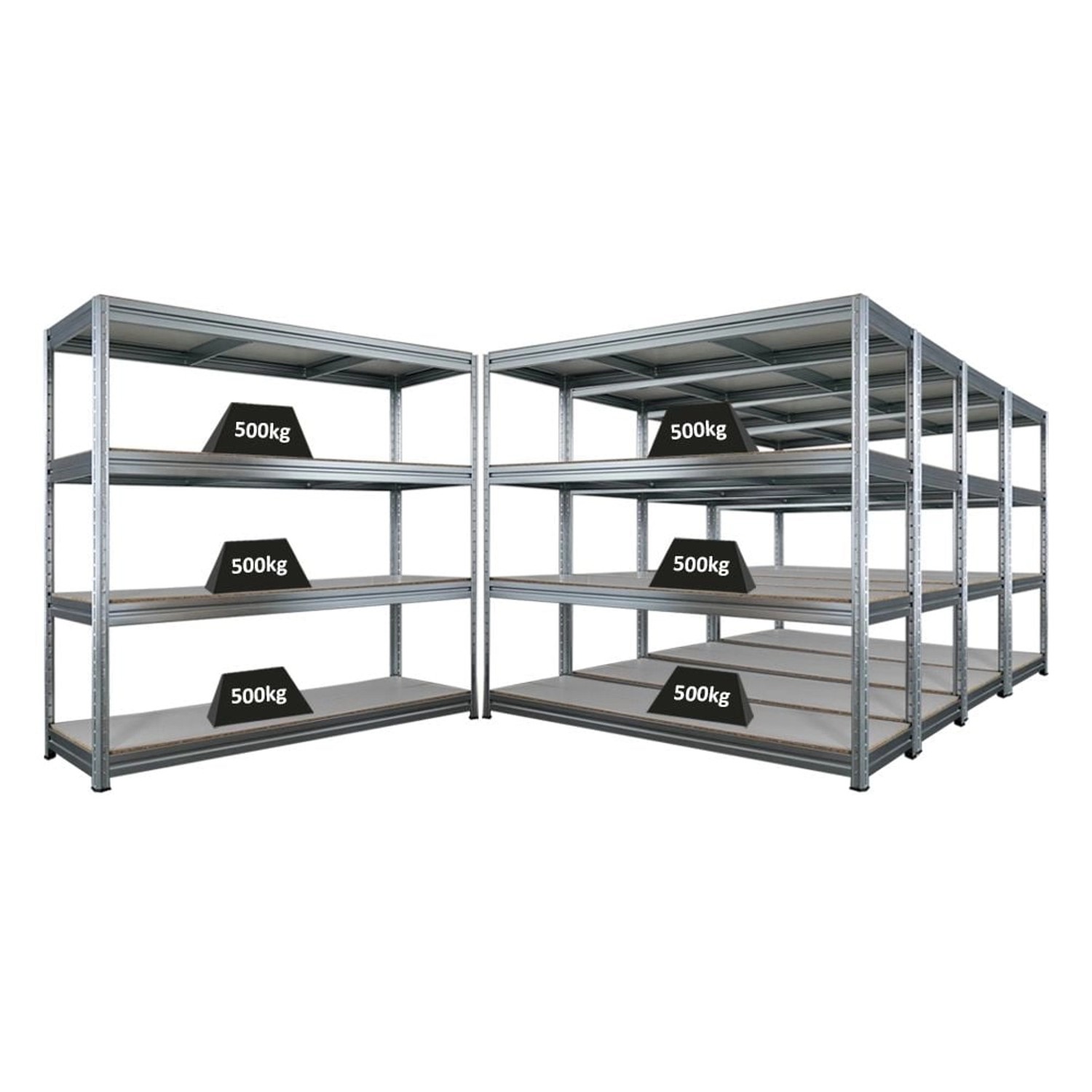 PROREGAL Mega Deal 5x Schwerlastregal Dino HxBxT 180x200x60cm 4 Melamin-Ebe günstig online kaufen