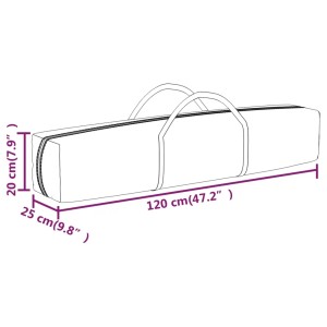 Verpackte vidaXL Faltbares Partyzelt, 3x3 m, Taupe, mit Tragegriffen und Maßangaben.