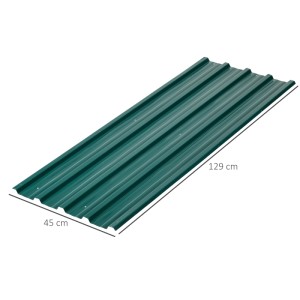 Outsunny Dachblech Stahl, 129x45cm, grün, für Gartenhaus & Carport.