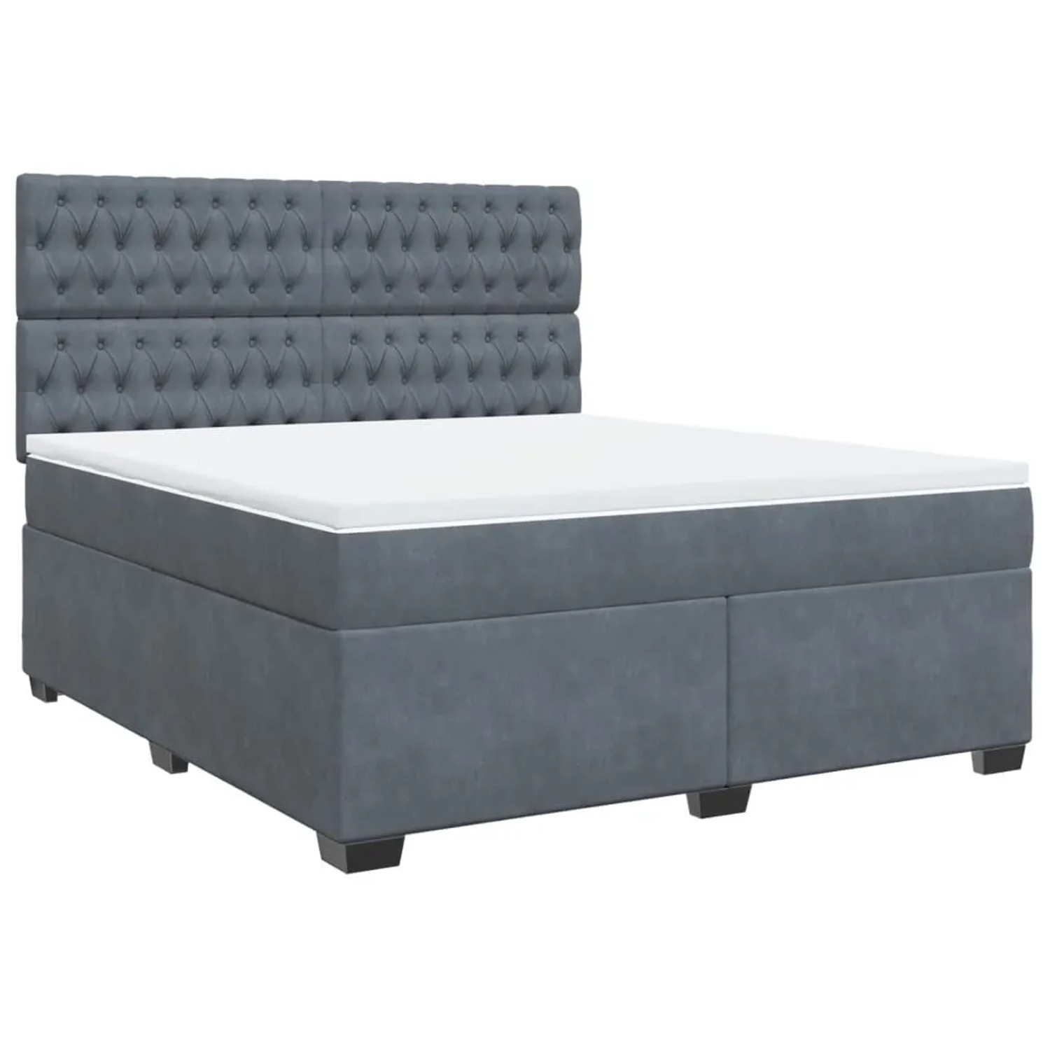 vidaXL Boxspringbett mit Matratze Dunkelgrau 180x200 cm Samt 3290985 günstig online kaufen