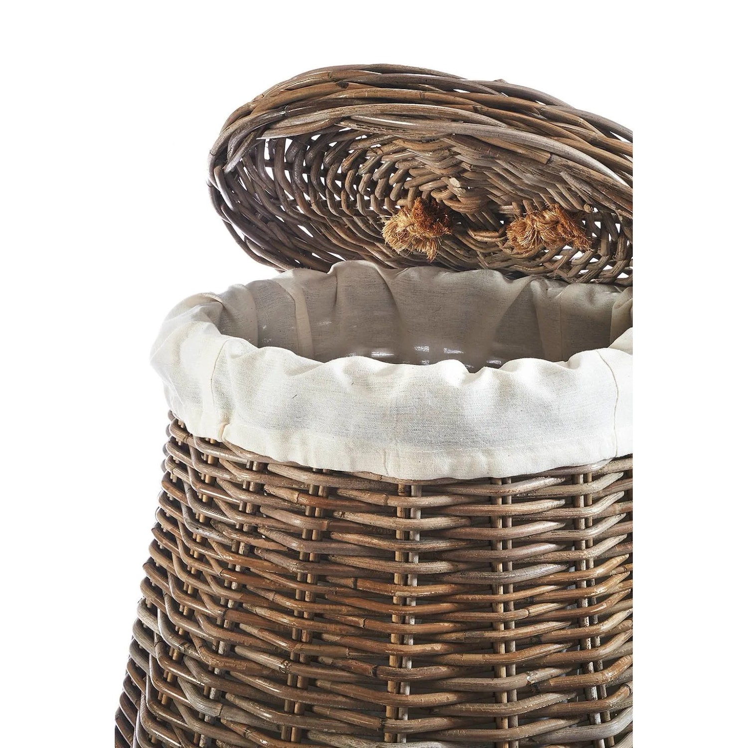 Kobolo Wäschekorb Rattankorb Aufbewahrungskorb Rattan Kubu Grey_4