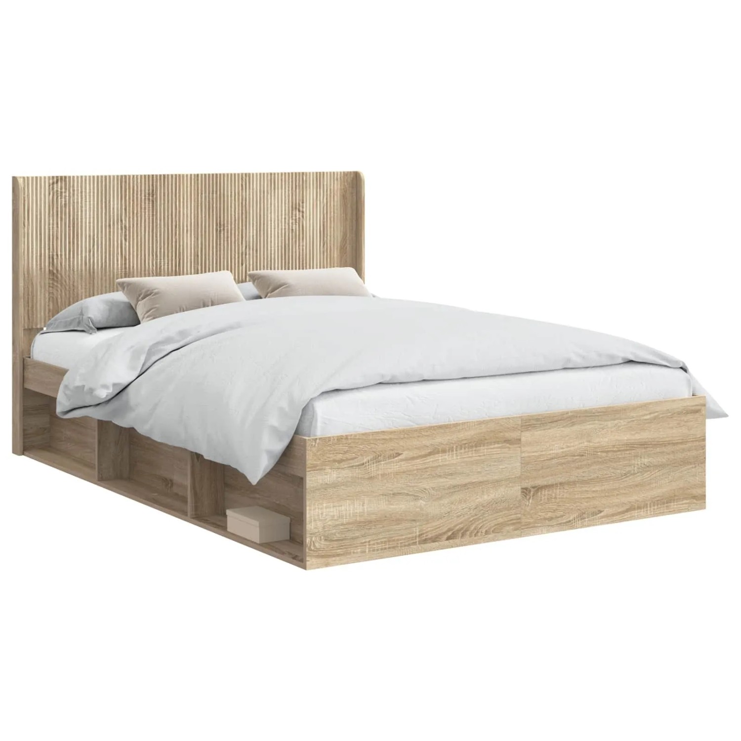 vidaXL Bettgestell mit Stauraum und Kopfteil 3 Stk Holzwerkstoff 3413831