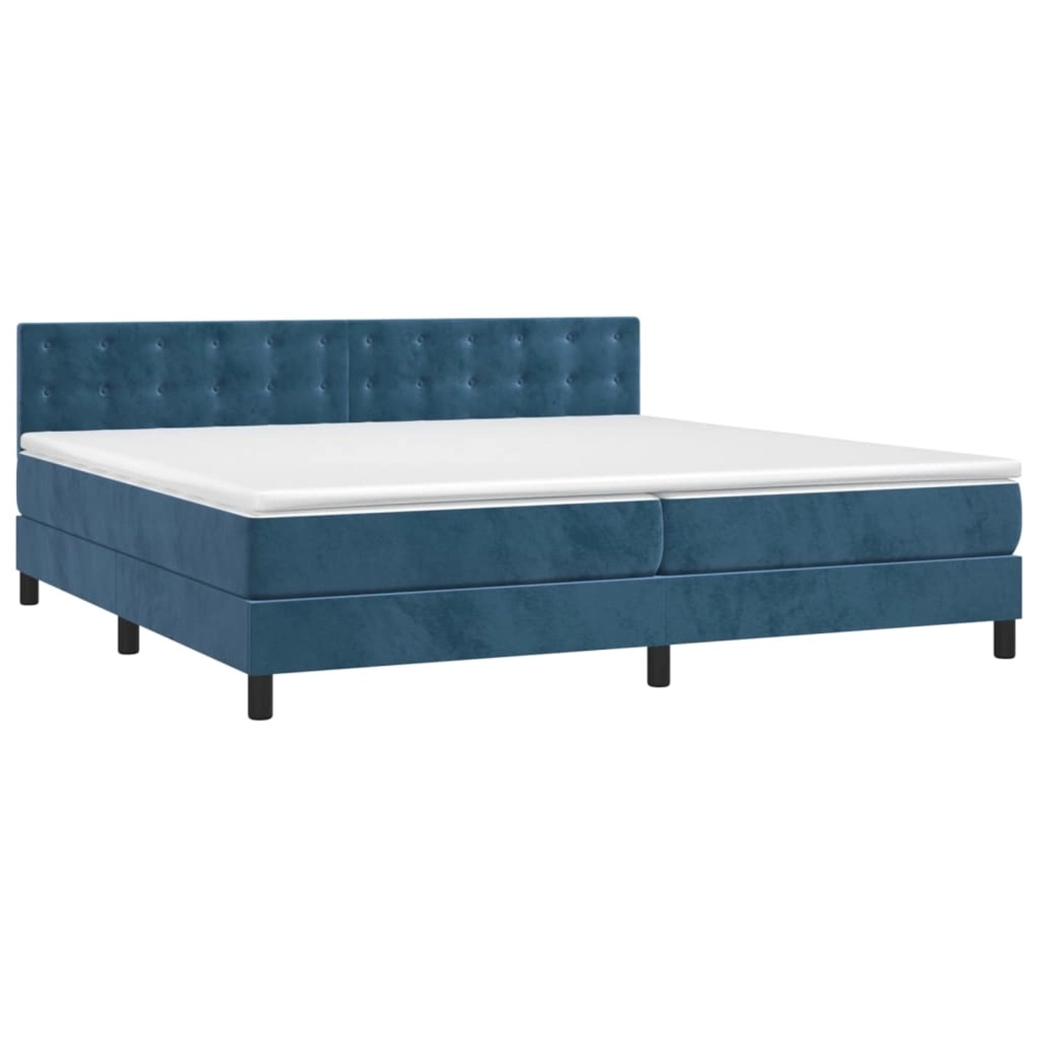 vidaXL Boxspringbett mit Matratze & LED Dunkelblau 200x200 cm Samt 3134667 günstig online kaufen
