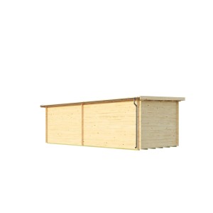 Graues Fjordholz Pultdach Gartenhaus Modell Ezra 4J (28 mm).