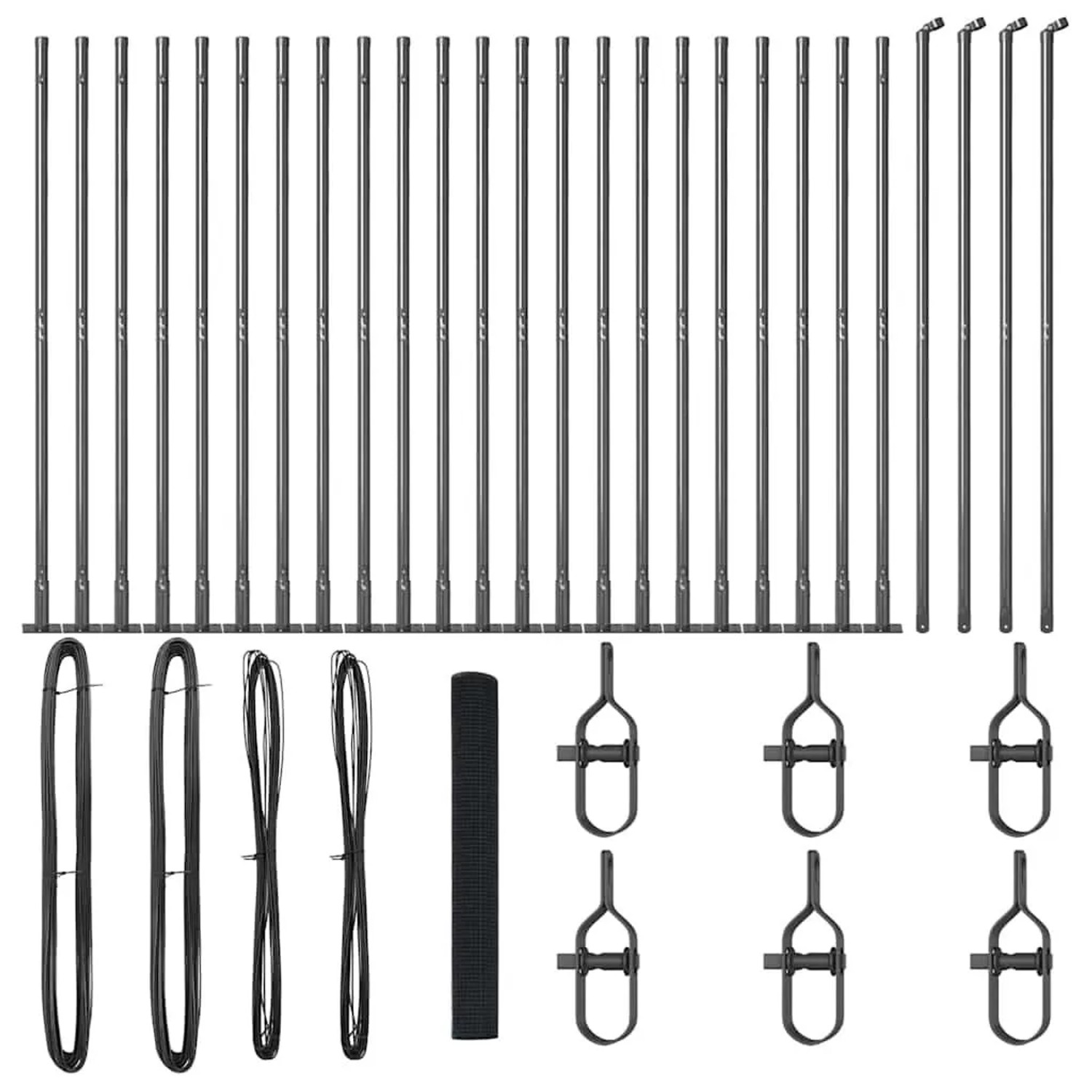 vidaXL Zaunpfosten Grau 50 x 1,2 m 12 x 12 mm Maschen Stahl und PVC 3352592 günstig online kaufen