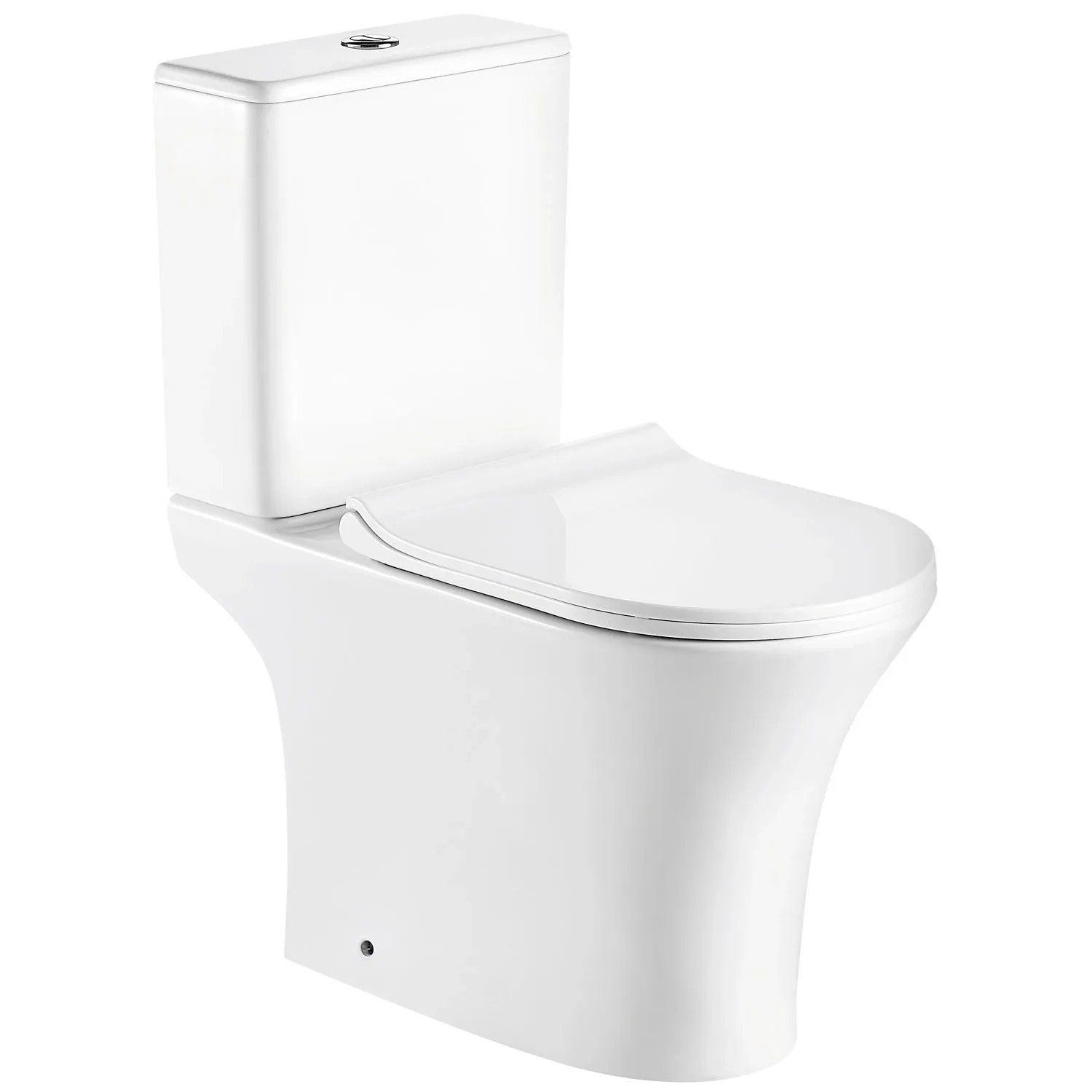 Kerra Makalu Stand-WC-Kombination Spülrandloses Weiß Glänzend mit Softclose WC Sitz
