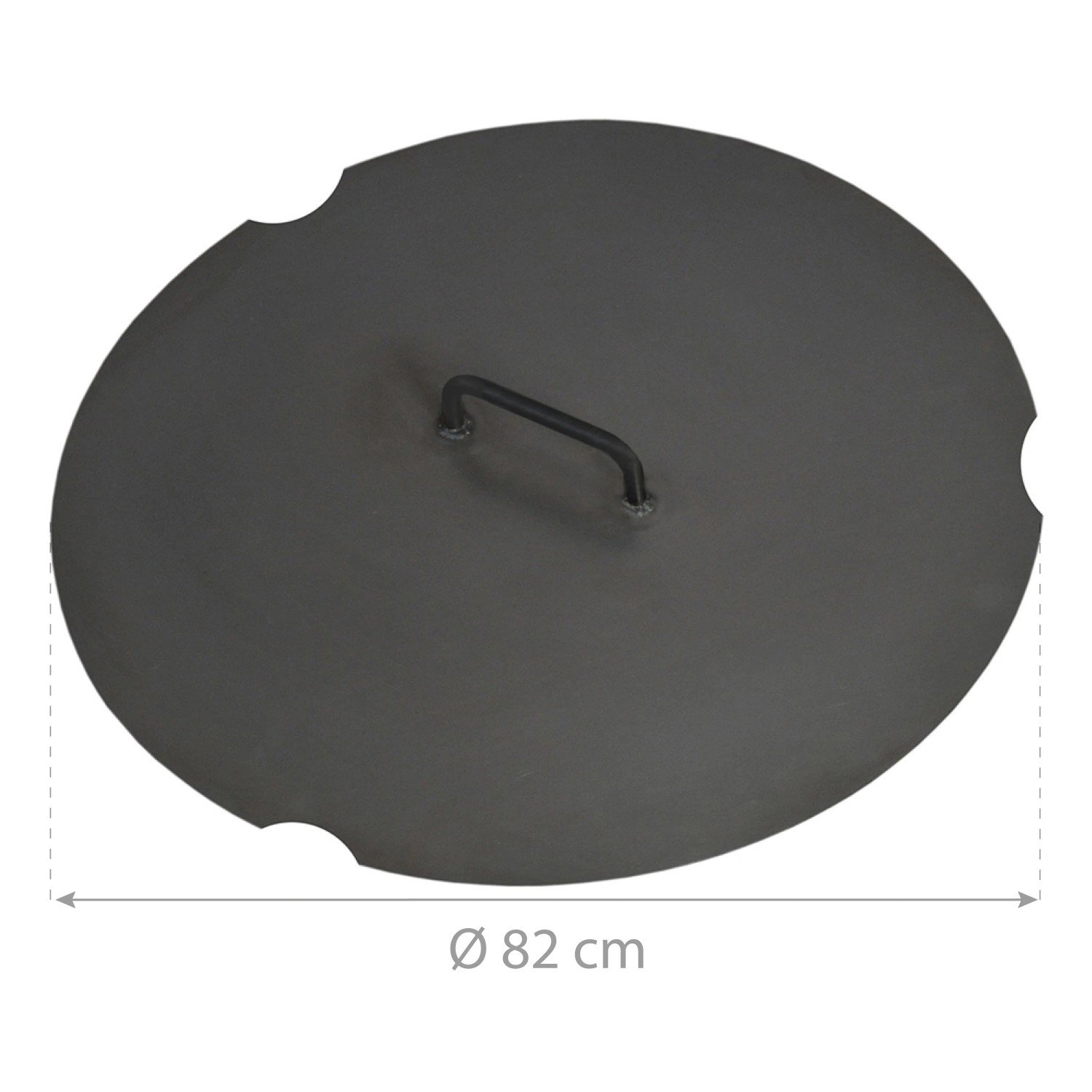 Schwarzer CookKing Deckel für Feuerschale, Ø 82 cm, aus robustem Stahl.