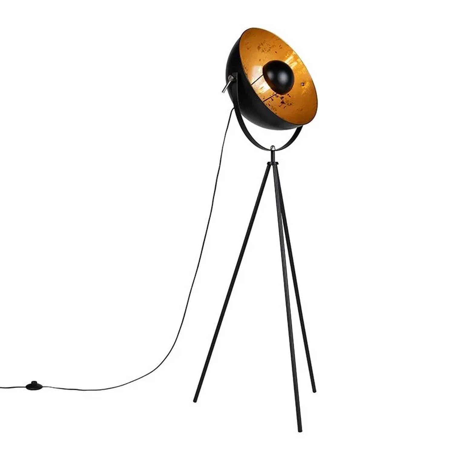 QAZQA Industriestehlampe Stativ Schwarz Magna 40 Eglip