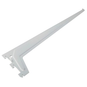 Silberner Einlochträger, 50 cm, für Regalböden und Möbelbau, maximale Tragfähigkeit 60 kg.