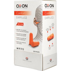 Packung OX-ON Gehörschutzstöpsel Earplugs Comfort Orange, One size.
