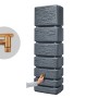 4rain Wandtank Slim Stone Decor 350 l Graphite Grey mit Auslaufhahn und Steinoptik.