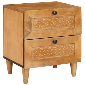 vidaXL Nachttisch Hellbraun 40 x 33 x 46 cm Massives Mangoholz 4018078