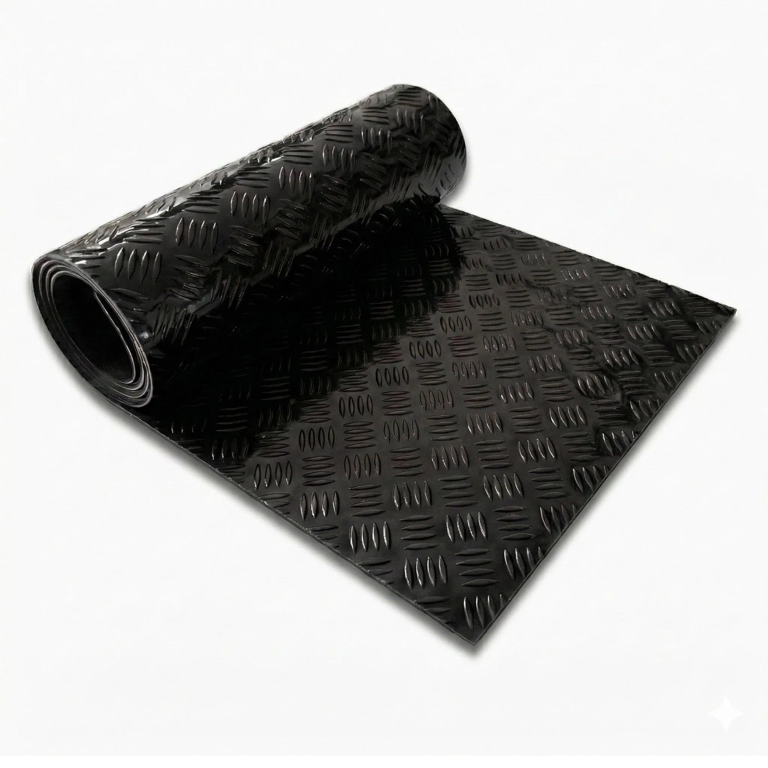 Floordirekt PVC-Bodenbelag Bullet Riffelblech-Optik Rutschfest Schwarz 110 x 500 cm