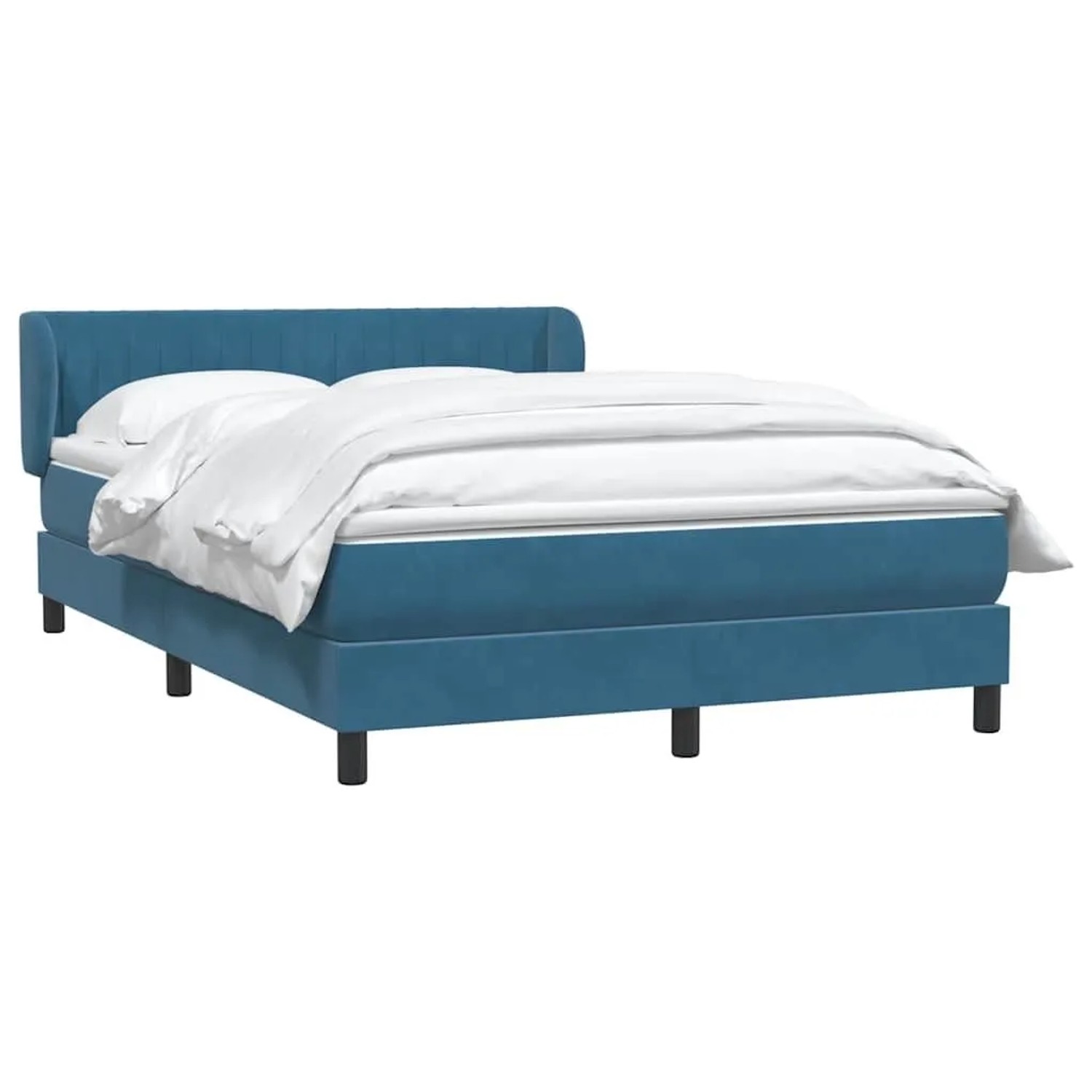 vidaXL Boxspringbett mit Matratze Dunkelblau 140x210 cm Samt 3317695 günstig online kaufen
