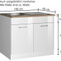 Held Möbel Spülenunterschrank Mailand, 100 cm, Hochglanz Weiß mit Spüle.