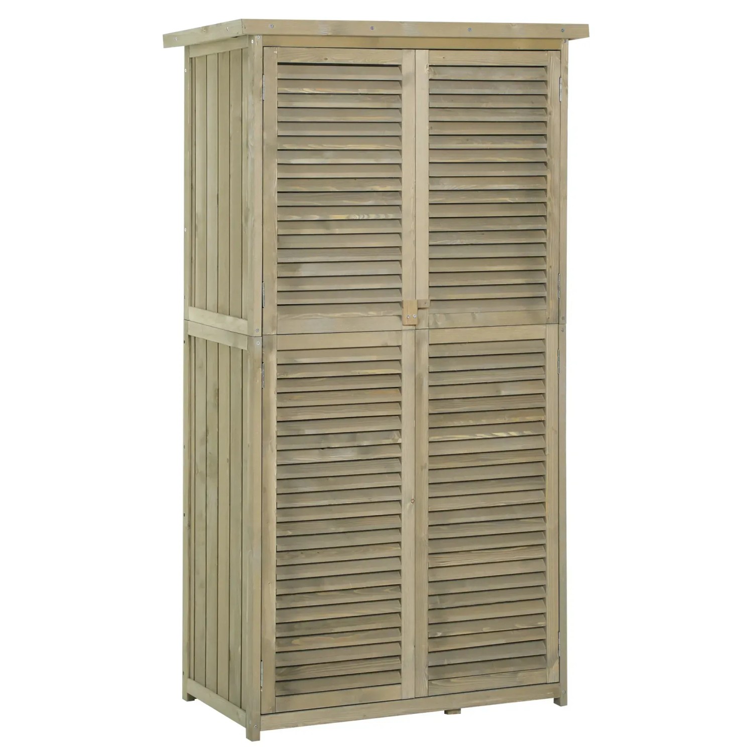 Outsunny Gartenschrank mit Asphaltdach 4 Fächer 87 x 46,5 x 160 cm