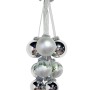 Silbernes Kugelgehänge von Krebs Glas Lauscha, 10-teilig, mit Winterwald-Motiv für festliche Weihnachten.