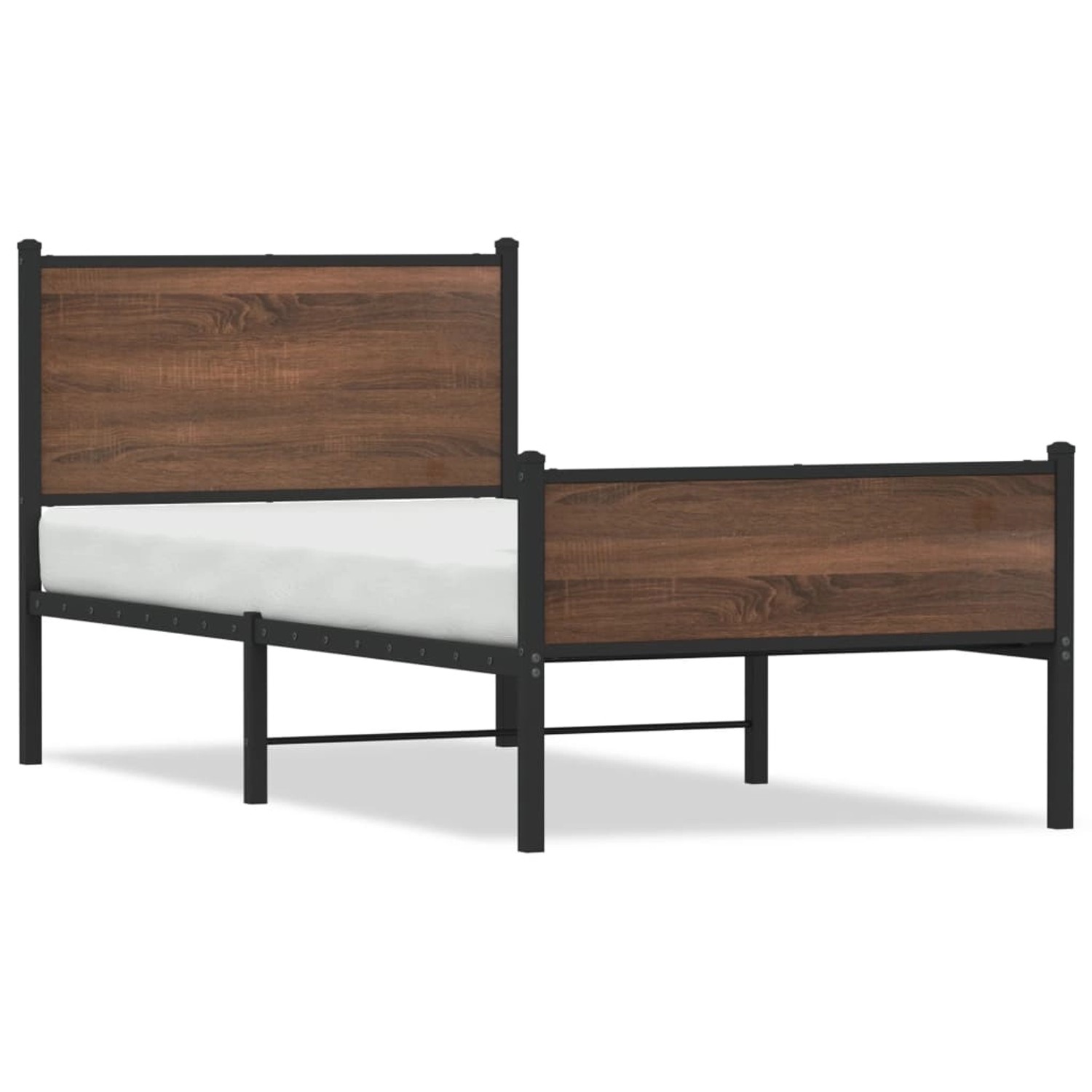 vidaXL Metallbett ohne Matratze Braun Eichen-Optik 90x190 cm 4007950 günstig online kaufen