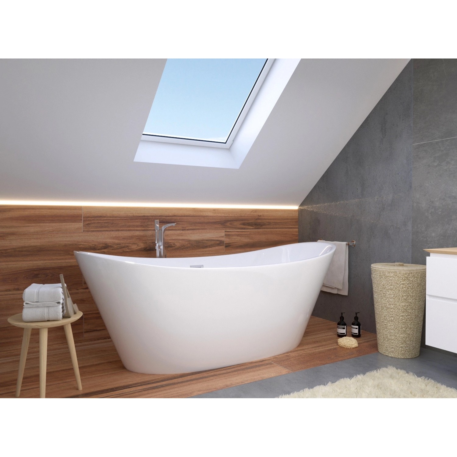 Bad Land Freistehende Badewanne Rossa 170x80 + Ablauf günstig online kaufen