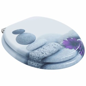 vidaXL Soft-Close Toilettensitz 2 Stk Grau 44 x 38 cm MDF-Platte 3414541