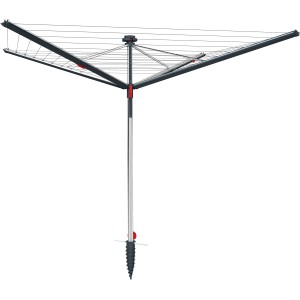 Vileda Wäschespinne Sun-Rise Premium mit 50m Leinenlänge und Bodenhülse.