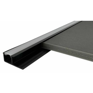 Schwarzes Colortree LED Profil aus Aluminium für 8mm Paneele zur Wand- und Deckenmontage.