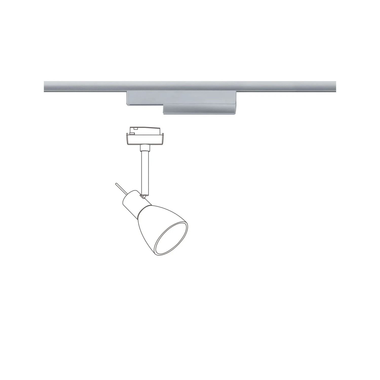 Paulmann URail Spotadapter in Chrom matt für Schienensysteme, Zigbee Smart Home kompatibel.