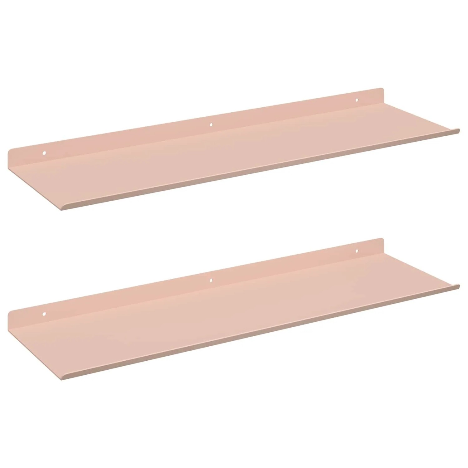 vidaXL Schwebendes Regal 2 Stk Rosa 60 x 18 x 2,5 cm Stahl 8004022