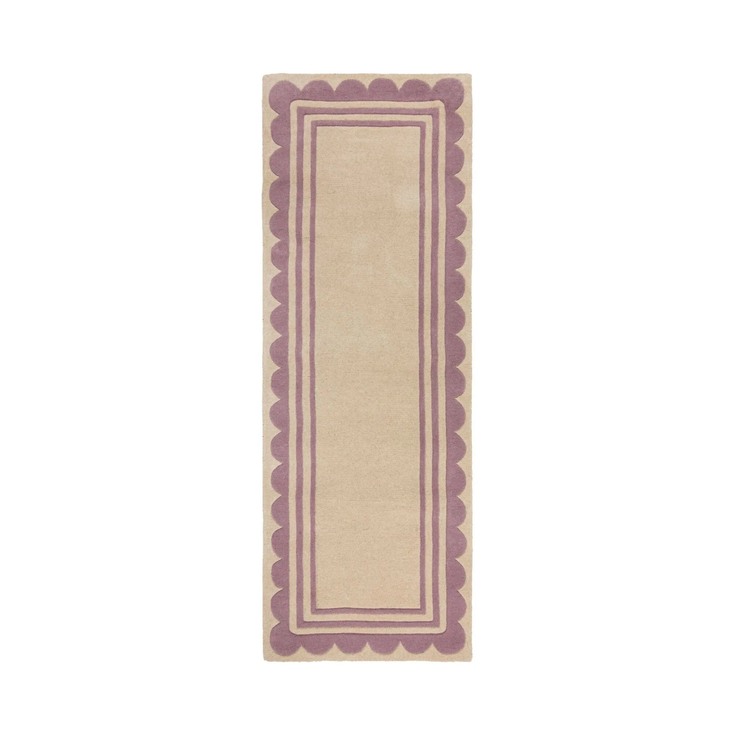 Flair Rugs Wollteppich Lois 80 cm x 230 cm Lila-Beige