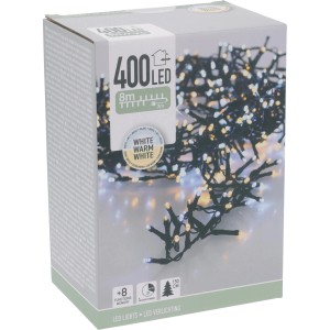 Verpackung einer 8 m langen Lichterkette mit 400 weißen LEDs für den Außenbereich.