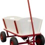 Sunny Bollerwagen Billy Beach Wagon Rot mit Holzkorb und roten Luftreifen.