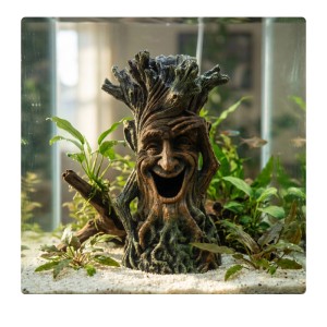 Relaxdays Aquariumdekoration Polyresin Braun Grün Ungiftig 23 cm x 12 cm x 11 cm