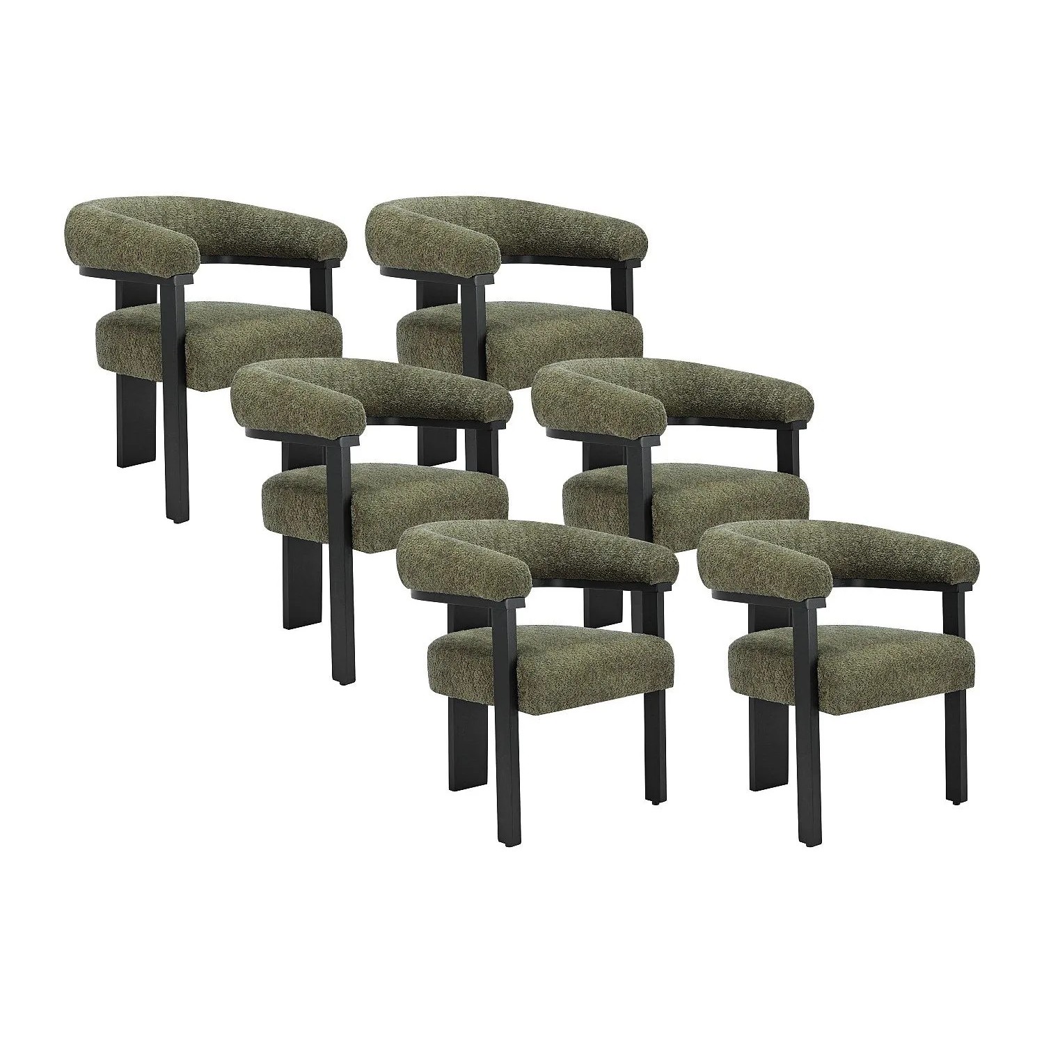 Vente-unique Stuhl Livelia Schwarz  Khaki 64 cm