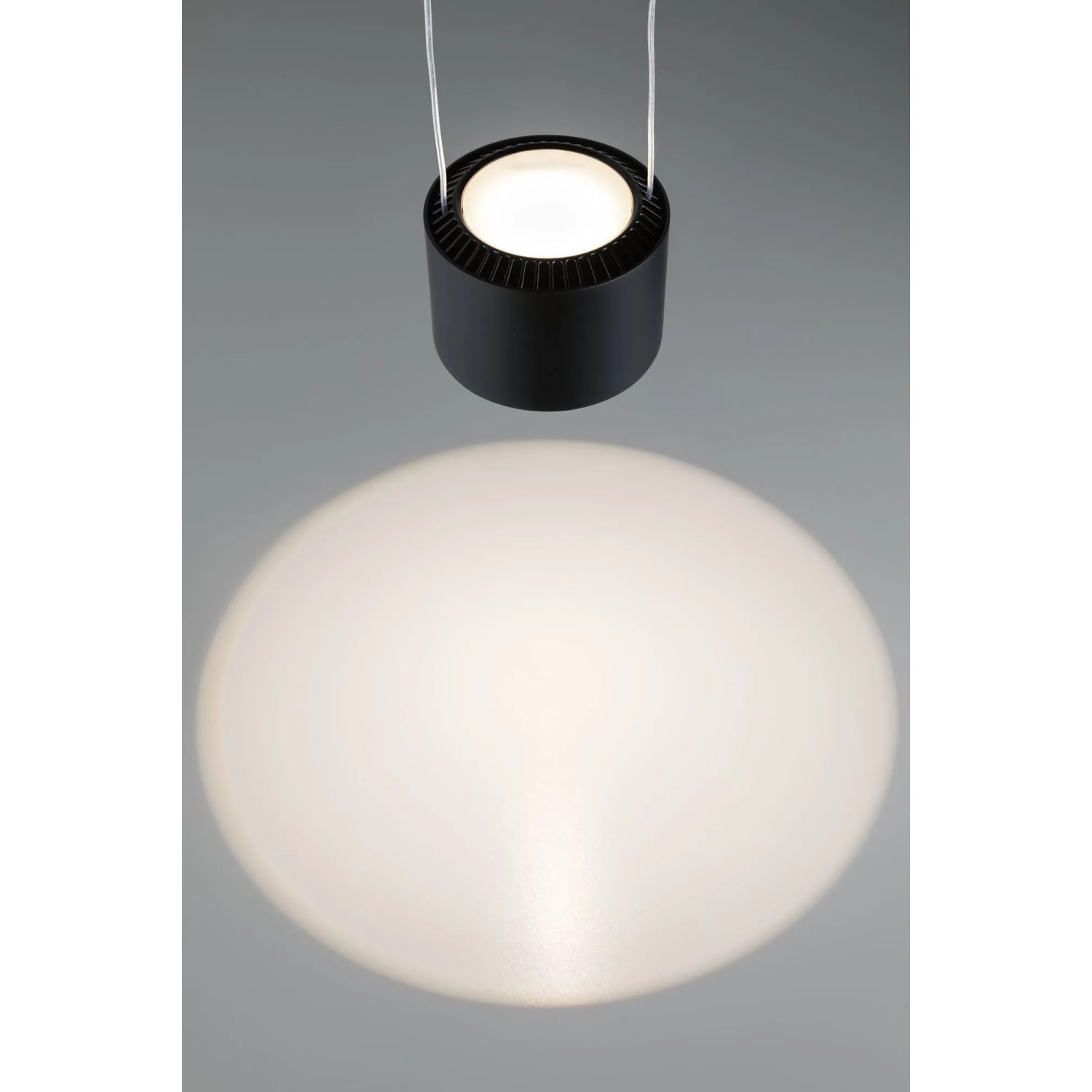Schwarze, dimmbare Paulmann URail LED Pendelleuchte Aldan für Schienensysteme.
