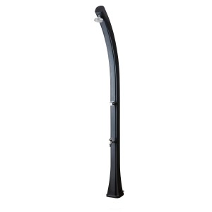 Graue Gre Solardusche aus Harz mit Fußwaschhahn, 25 l, für den Garten.