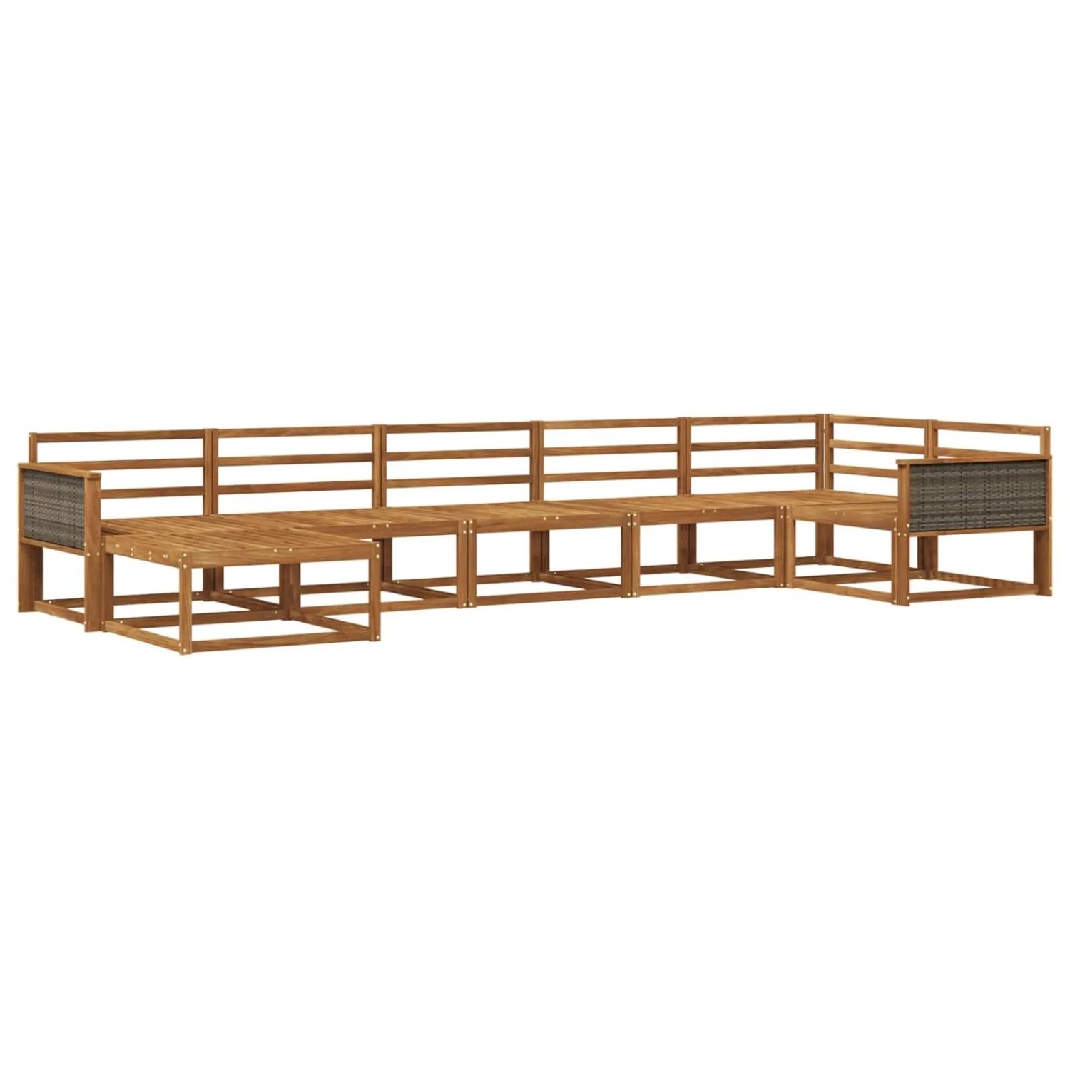 vidaXL Outdoor-Sofagarnitur 7 Stk Natur Massivholz Akazie 3382737