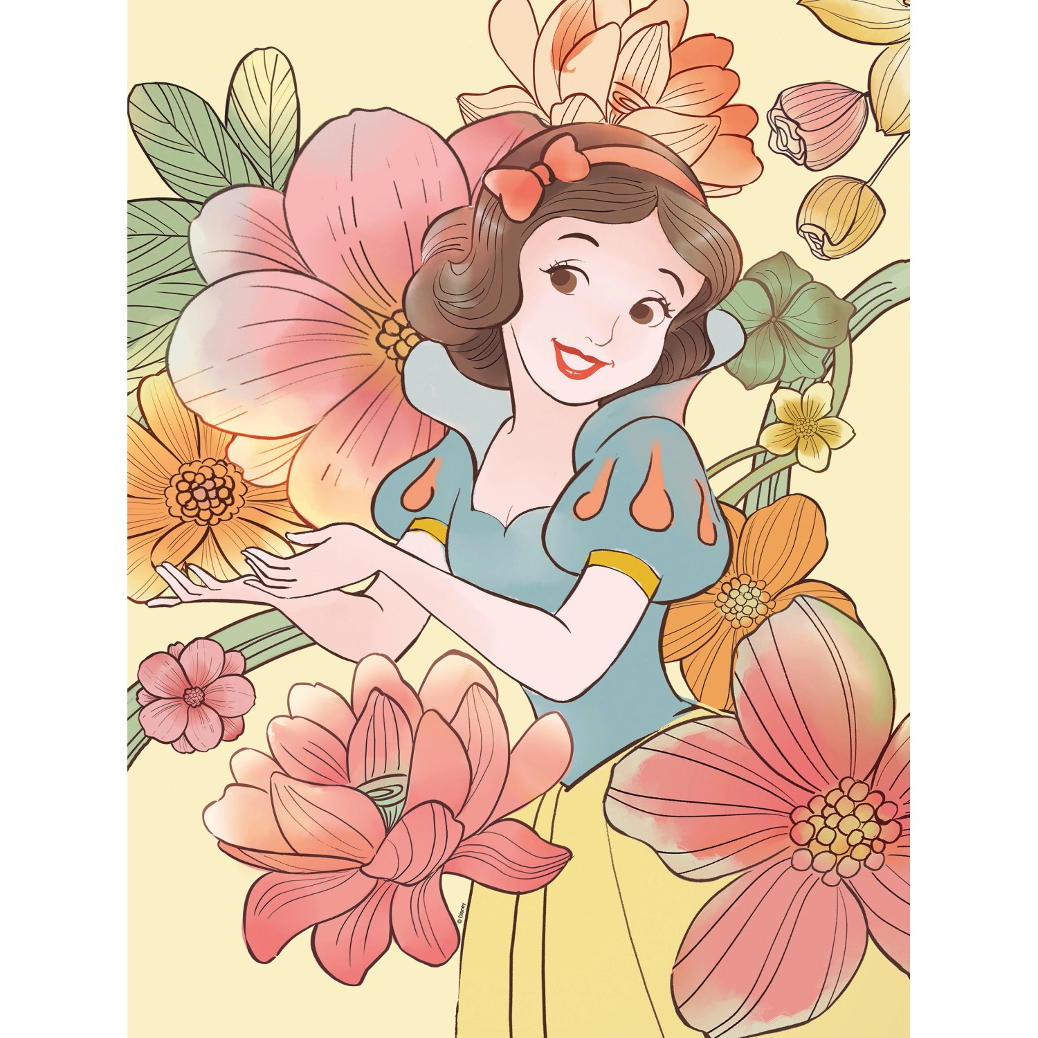 Komar Wandbild Snow White Flowers 30 x 40 cm