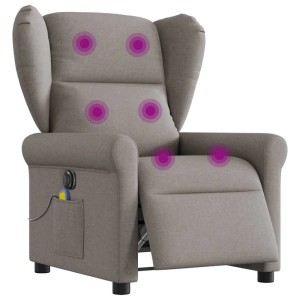vidaXL Massagesessel Elektrisch Taupe Stoff 3303371