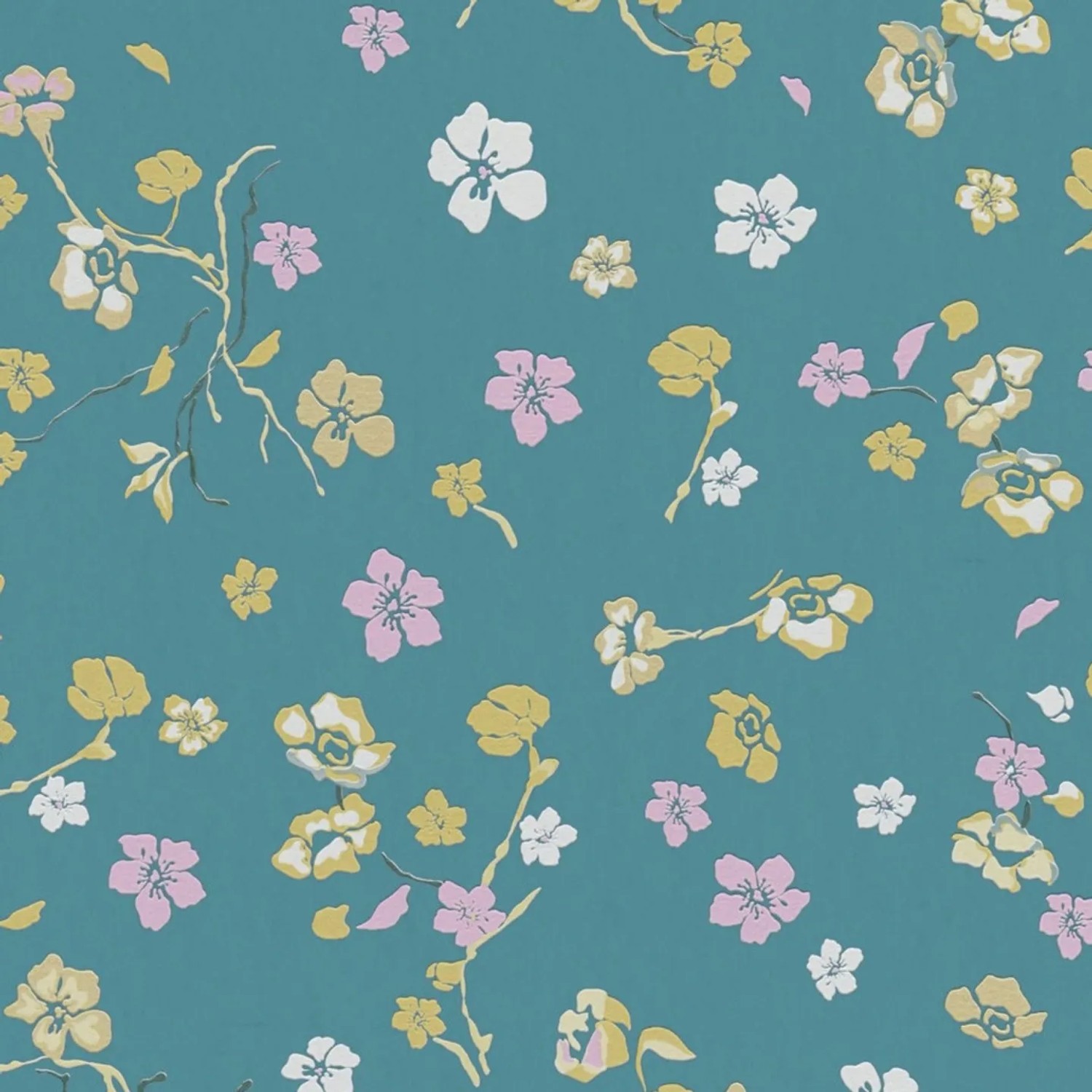 Tadessi Tapete Floral M1-No.4121 Vliestapete in Türkis