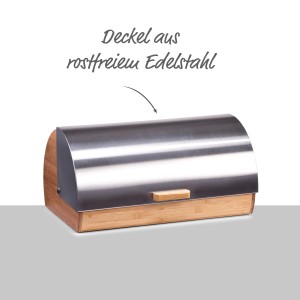 Zeller Brotkasten aus Bambus mit Edelstahl-Deckel, ein Küchenhelfer für frisches Brot.