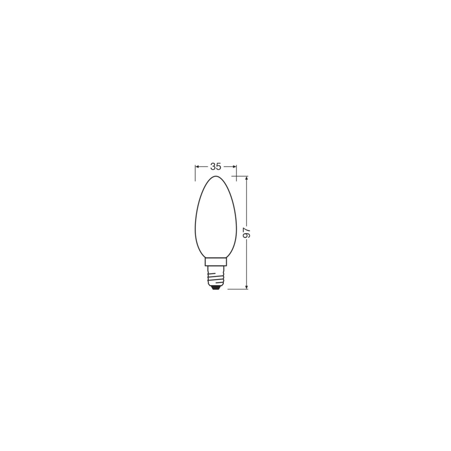 Osram LED-Leuchtmittel E14 Kerzenform 3,4 W 470 lm Matt 9,7 cm x 3,5 cm_4