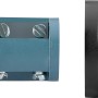 Detailaufnahme des Easy Connectors für den Außenstrahler, schwarzes Gehäuse.