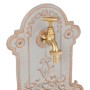 Relaxdays Wandbrunnen Gusseisen Grau Gold 36 cm x 22 cm x 10,5 cm 2,8 kg_5
