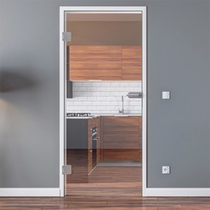 Levidor Glastür 95,9x209,7cm Klarglas Office/Studio DIN-Links in weißer Zarge.