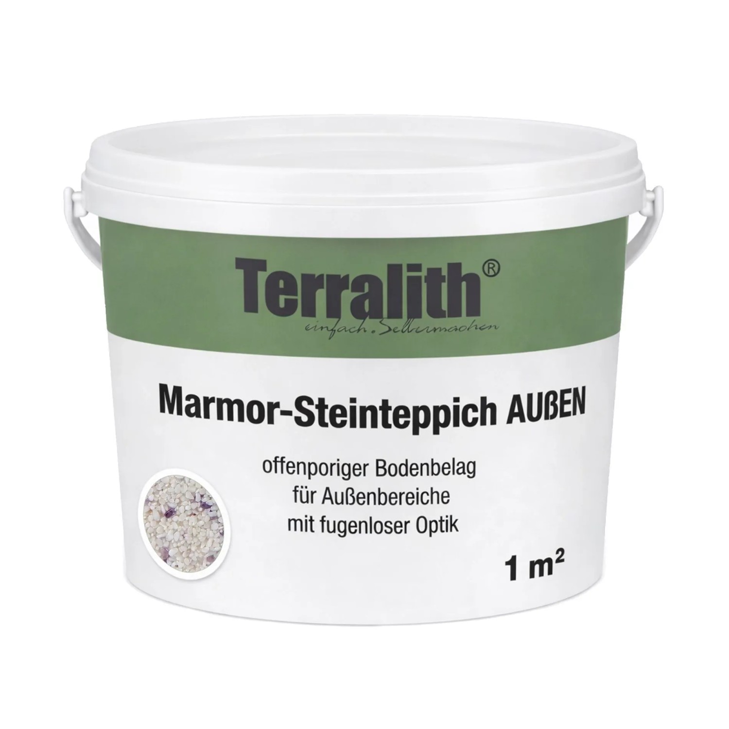 Terralith Edelsteinteppich Amethyst Bianco 1 m² Außen